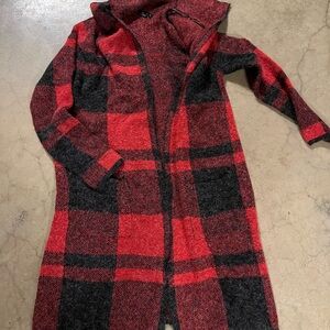 Versona Red and Black Plaid Cape